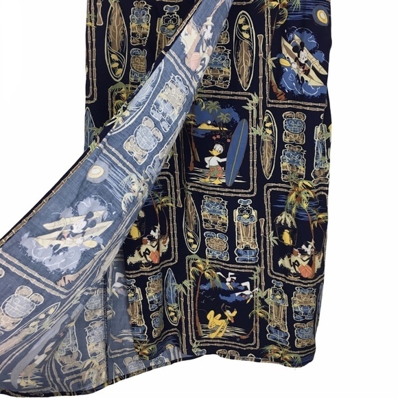 DISNEY Store Skirt Hawaiian Luau Mickey Mouse Goofy Donald Pluto Tropical Small - Picture 5 of 9